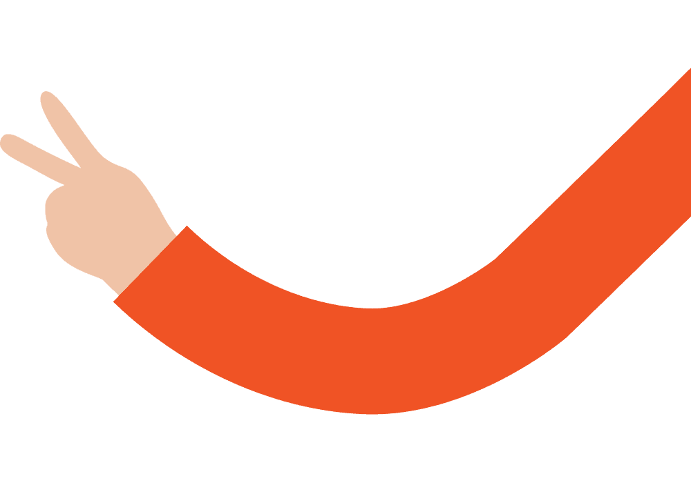 REIN hand met peace-teken